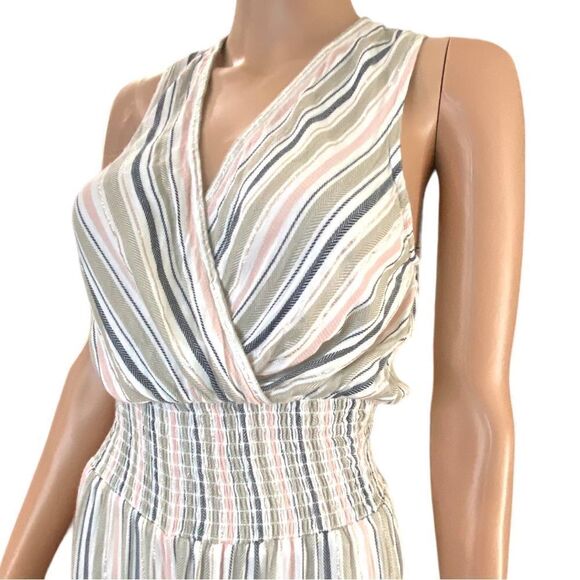 Blue Island Striped Wide Leg Jumpsuit XS Resortwear Cruise Chic Vacation Ready - Picture 2 of 14